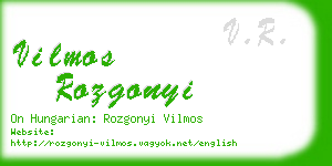 vilmos rozgonyi business card